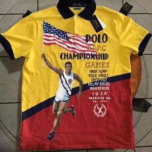 1938 Polo Ralph Lauren Yellow Chariots polo shirt